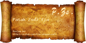Patak Zsófia névjegykártya