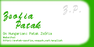 zsofia patak business card